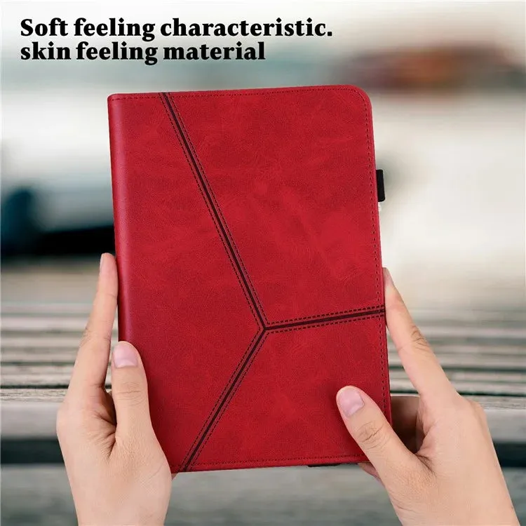 For Xiaomi Pad 7 Pro  /  Pad 7 Case Line Imprinted PU Leather Card Holder Tablet Stand Cover