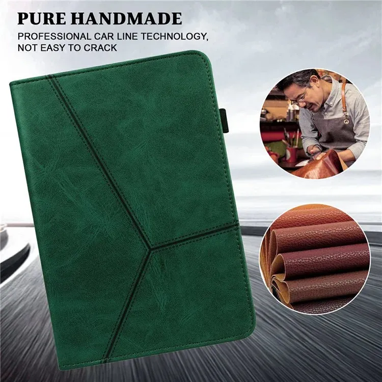 For Xiaomi Pad 7 Pro  /  Pad 7 Case Line Imprinted PU Leather Card Holder Tablet Stand Cover