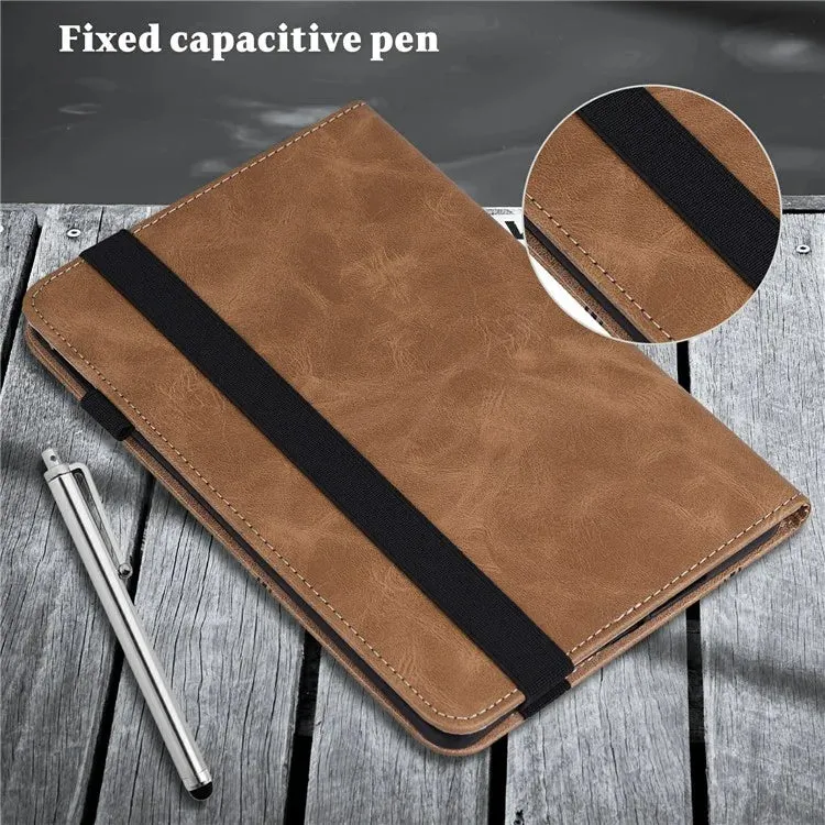 For Xiaomi Pad 7 Pro  /  Pad 7 Case Line Imprinted PU Leather Card Holder Tablet Stand Cover