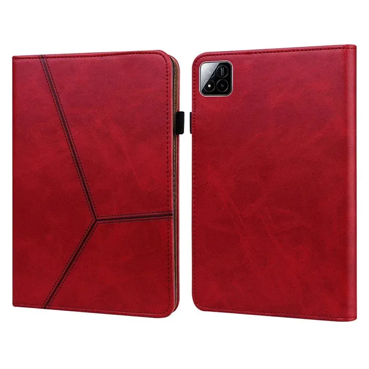 For Xiaomi Pad 7 Pro  /  Pad 7 Case Line Imprinted PU Leather Card Holder Tablet Stand Cover