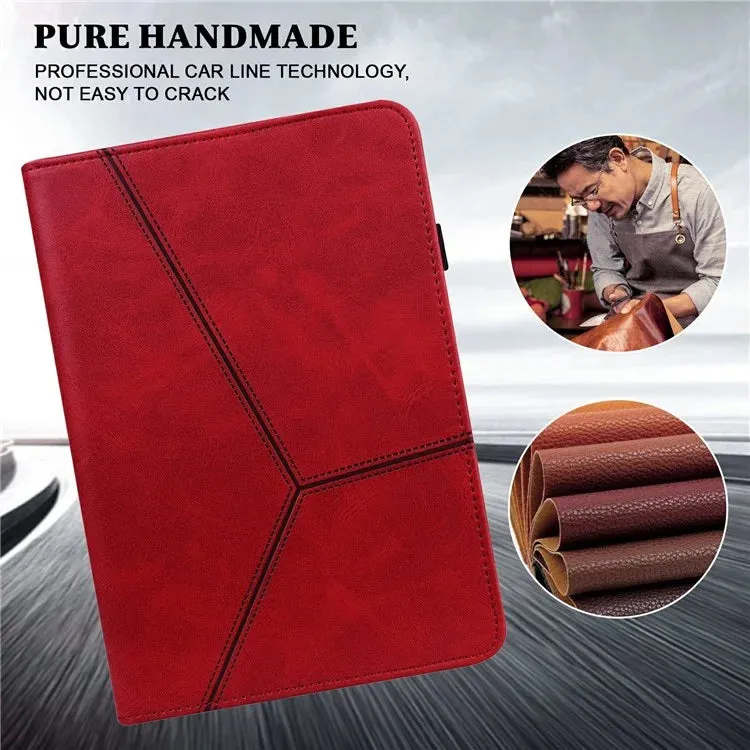 For Xiaomi Pad 7 Pro  /  Pad 7 Case Line Imprinted PU Leather Card Holder Tablet Stand Cover