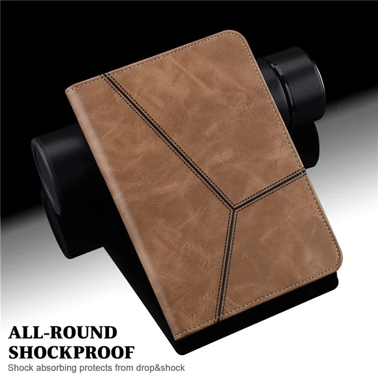For Xiaomi Pad 7 Pro  /  Pad 7 Case Line Imprinted PU Leather Card Holder Tablet Stand Cover