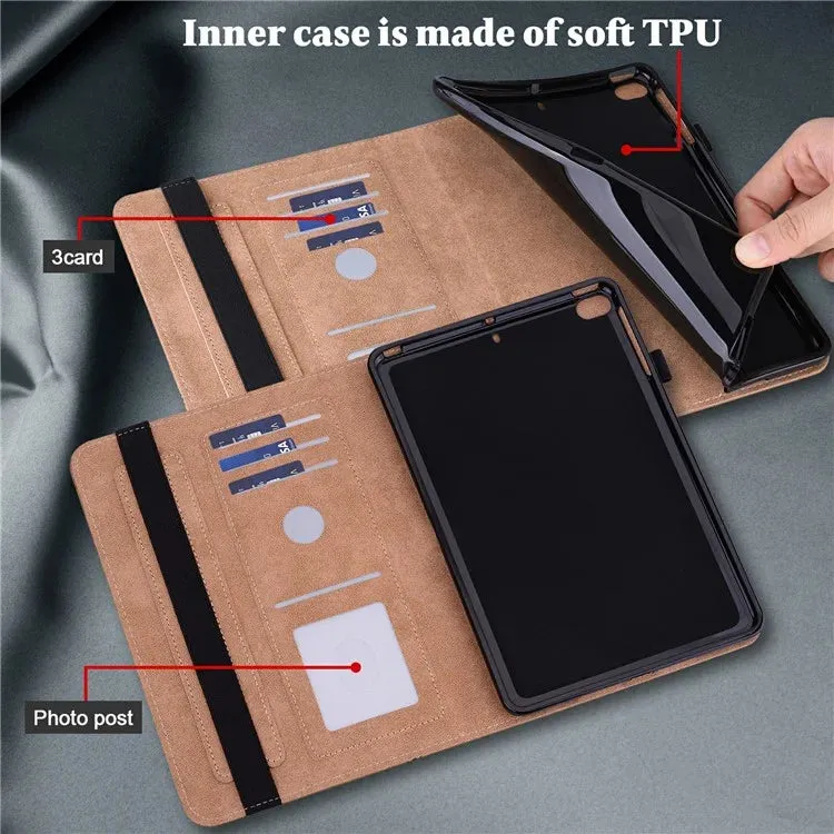 For Xiaomi Pad 7 Pro  /  Pad 7 Case Line Imprinted PU Leather Card Holder Tablet Stand Cover