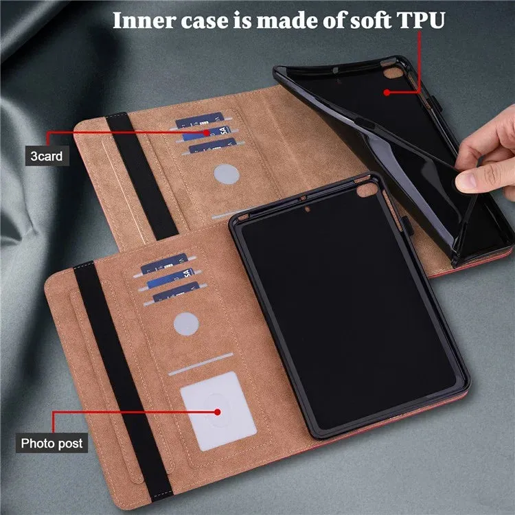 For Xiaomi Pad 7 Pro  /  Pad 7 Case Line Imprinted PU Leather Card Holder Tablet Stand Cover