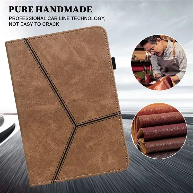 For Xiaomi Pad 7 Pro  /  Pad 7 Case Line Imprinted PU Leather Card Holder Tablet Stand Cover