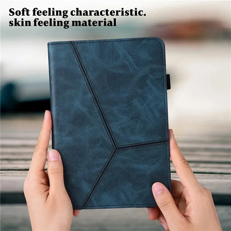For Xiaomi Pad 7 Pro  /  Pad 7 Case Line Imprinted PU Leather Card Holder Tablet Stand Cover