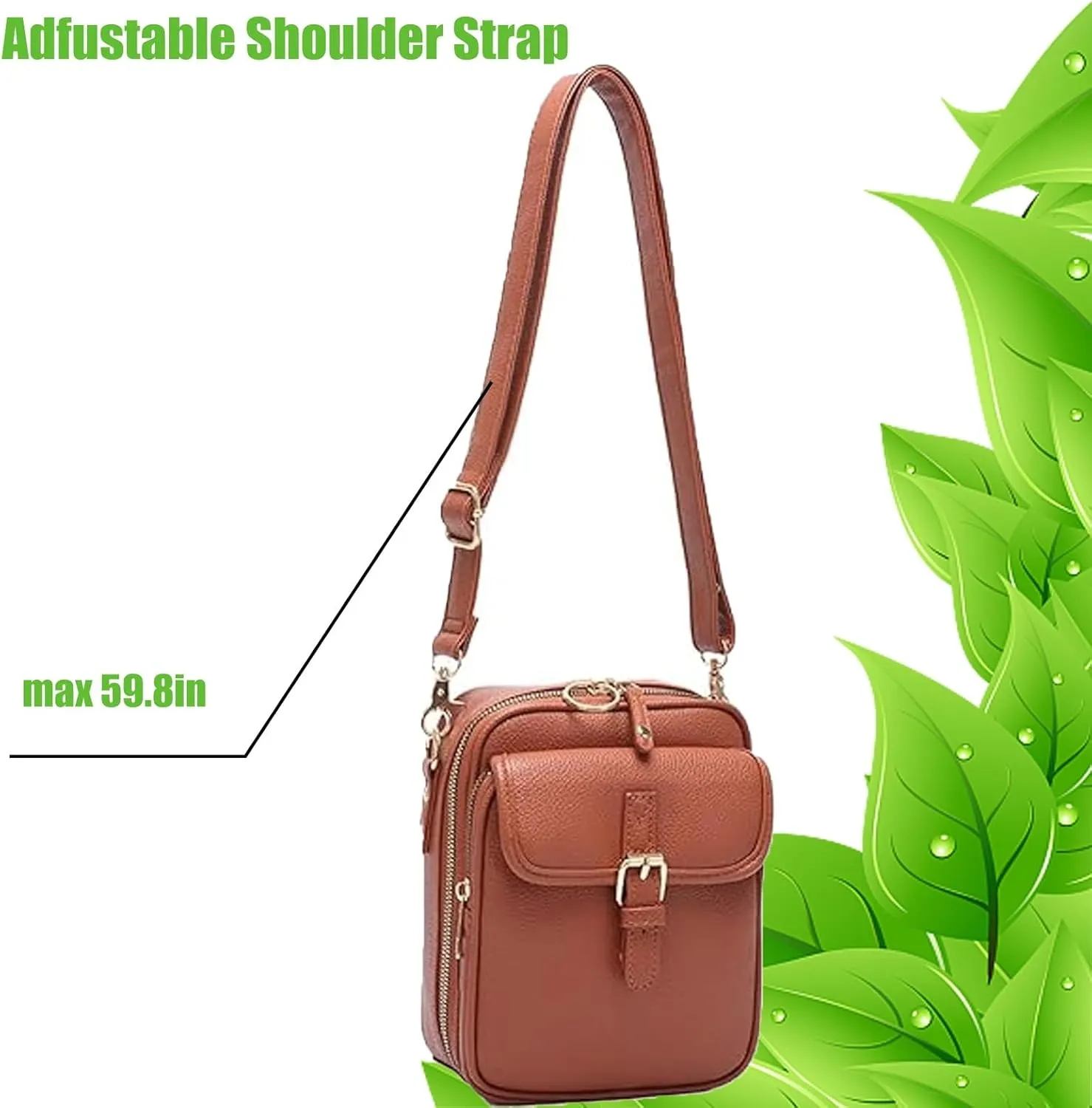 Forcipower Crossbody Bag, Collaboraten Crossbody Leather Bag, Urvashi Crossbody Bags with 10 Card Slots