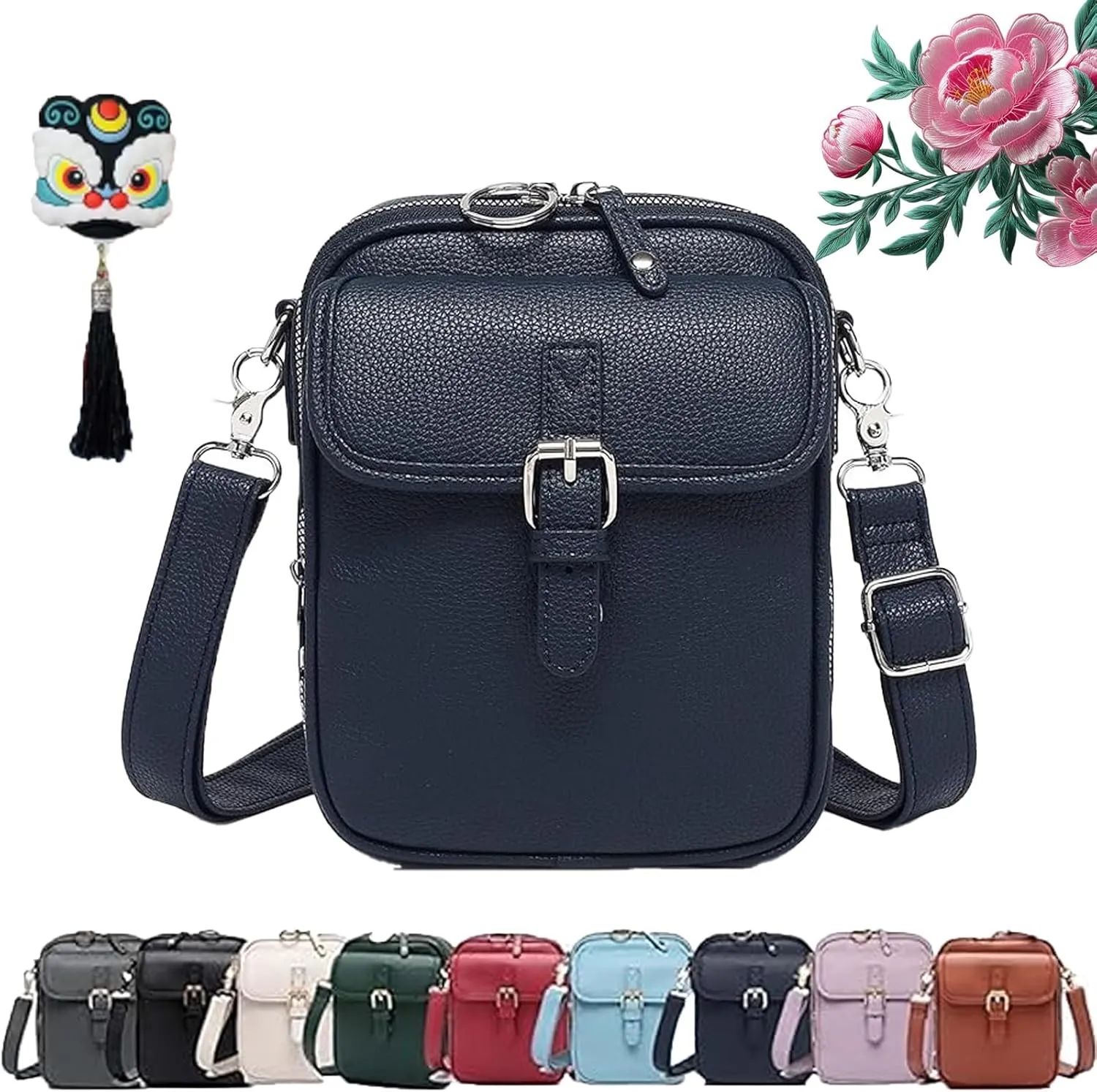 Forcipower Crossbody Bag, Collaboraten Crossbody Leather Bag, Urvashi Crossbody Bags with 10 Card Slots