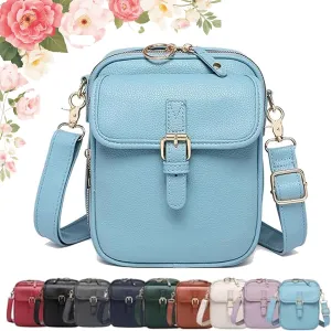Forcipower Crossbody Bag, Collaboraten1 Crossbody Leather Bag, Urvashi Mini Anti Theft Shoulder Bag with 10 Card Slots