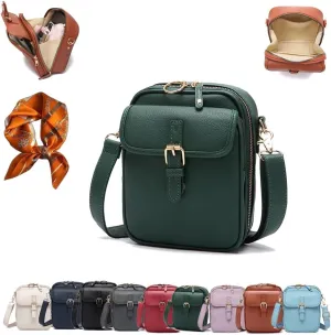 Forcipower Crossbody Bag, Collaboraten1 Crossbody Leather Bag, Vintage Shoulder Handbag with Card Slots