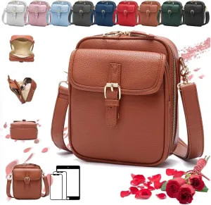Forcipower Crossbody Leather Bag, Forcipower Crossbody Bag Urvashi Crossbody Leather Bag with 10 Card Slots