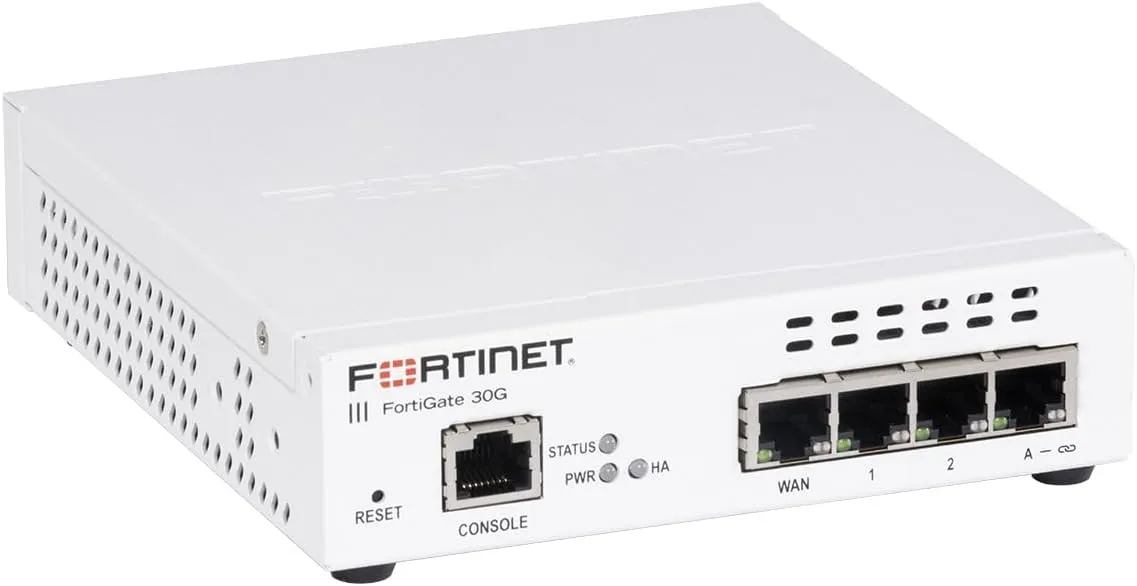 Fortinet FortiGate-30G Firewall for Small Offices with 4 Gigabit Ethernet RJ45 Ports (FG-30G)