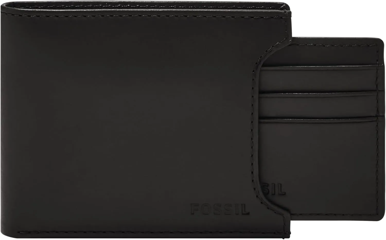 Fossil Men's Derrick Leather Bifold Sliding 2-in-1 with Removable Card Case Wallet, Black, (Model: ML3685001)