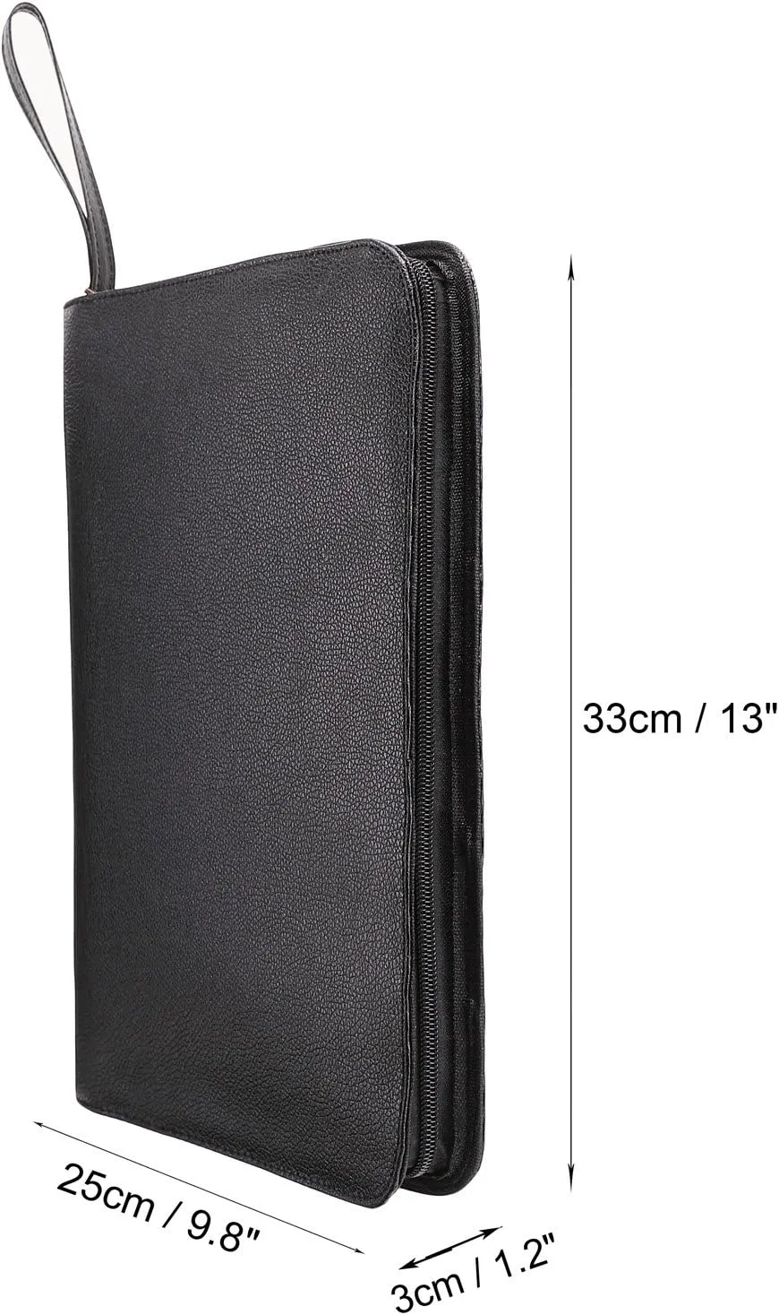 Fountain Roller Ball Pen Case Holder PU Leather Bag for 48 Pens Color Black