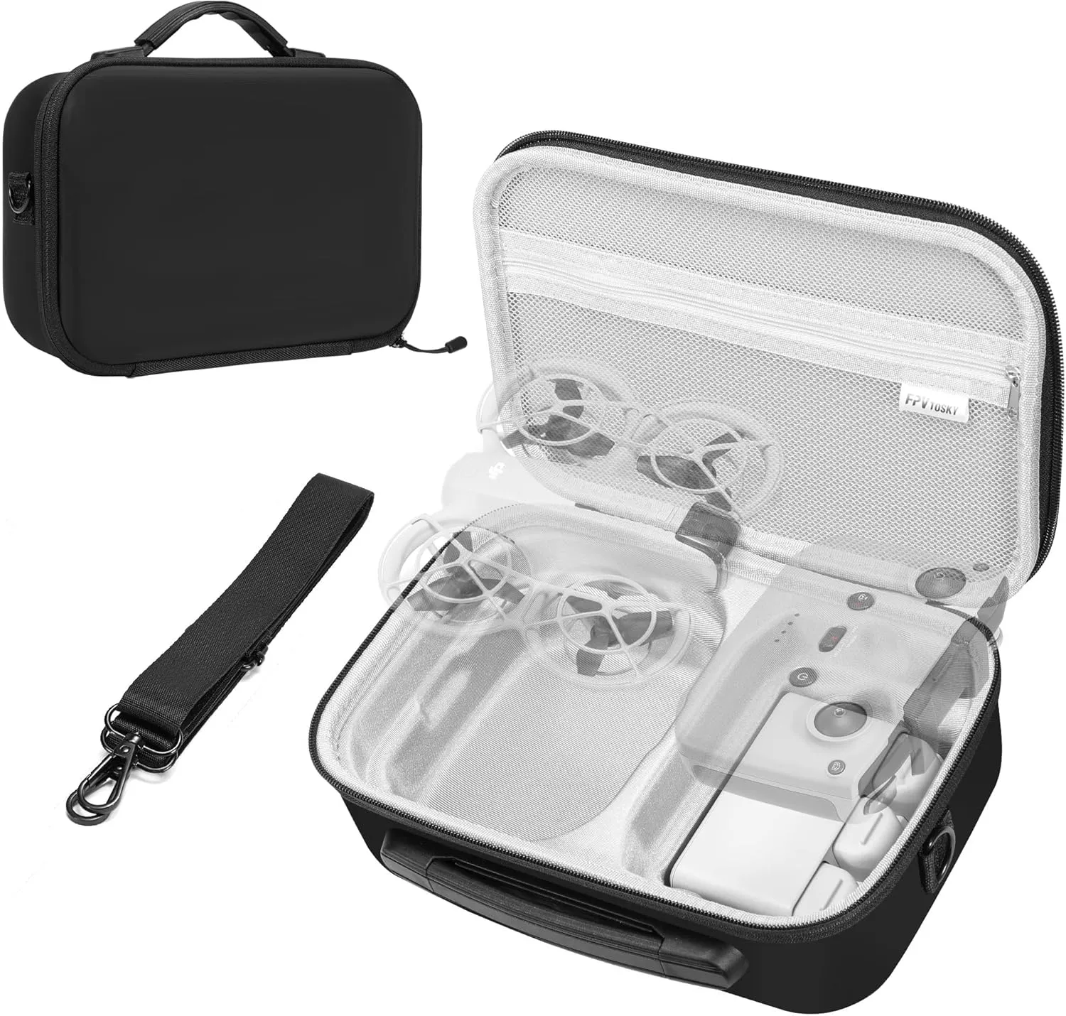 FPVtosky Neo Carrying Case Drone Portable Bag for DJI Neo Fly More Combo Compact Bag with RC-N3 Storage Drone Accessories Black