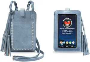 Free Spirit Touchscreen Purse Lightweight Smartphone Purse with 4 Credit Card Slots, Bella Blue