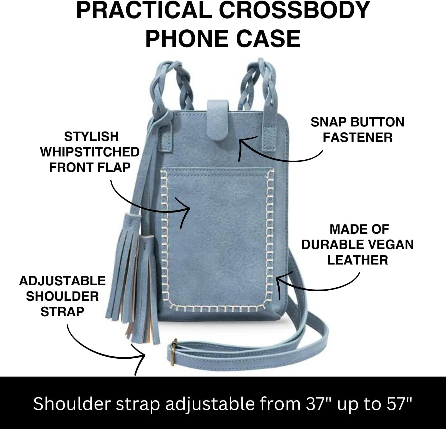 Free Spirit Touchscreen Purse Lightweight Smartphone Purse with 4 Credit Card Slots, Bella Blue