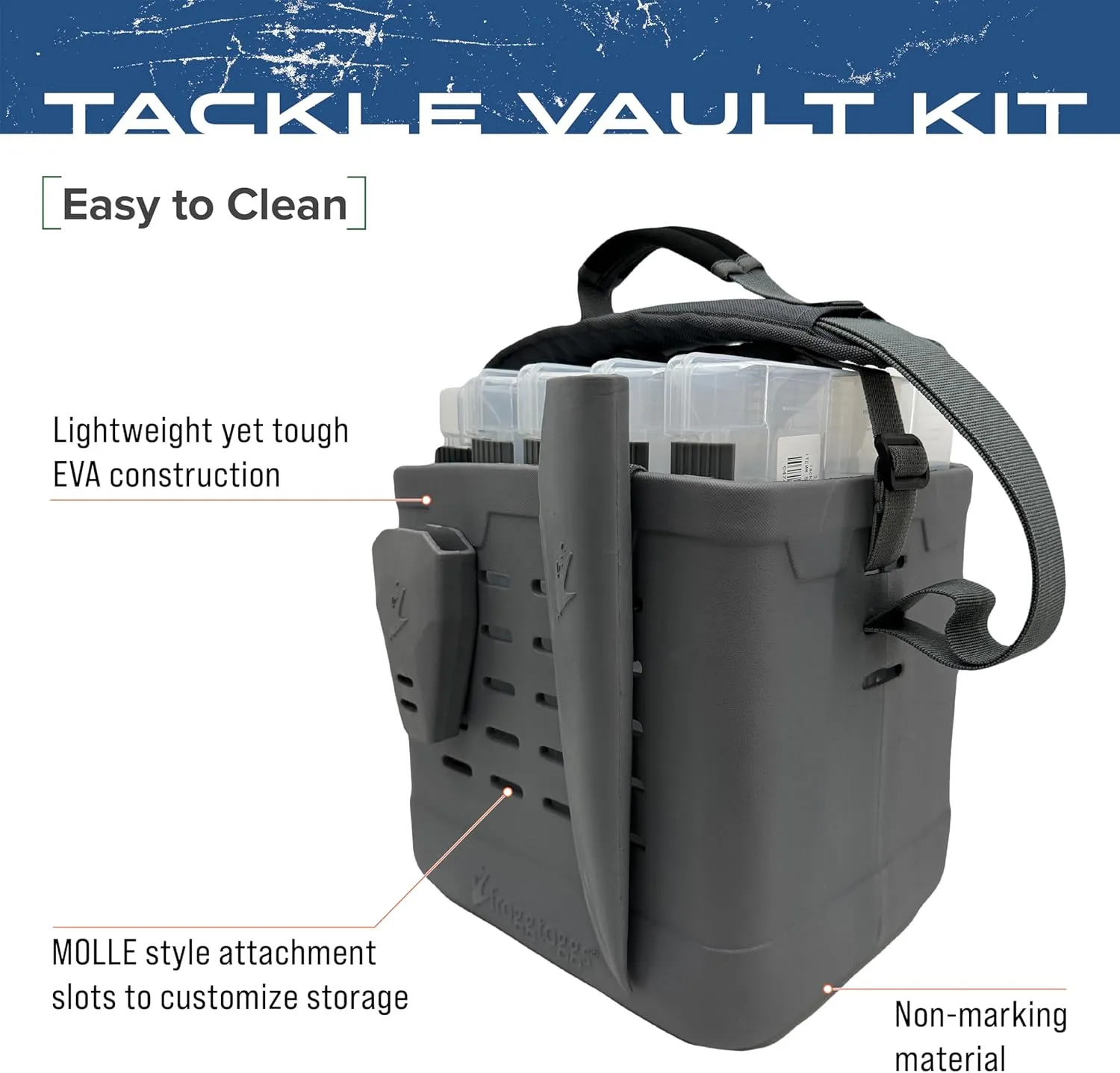 FROGG TOGGS EVA Tackle Vault, Lightweight, Customizable Fishing Tackle Bag