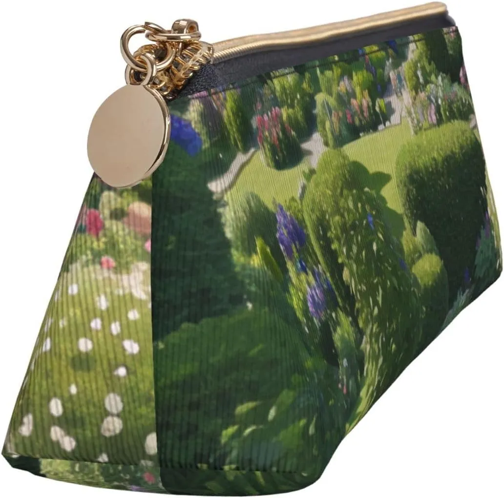 Full Of Plants Pen Case Small Pencil Bag Triangle Pu Leather Pen Pouch Pen Bag Storage Bag With Zipper