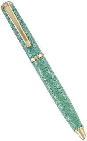 Full Wrap Fine Leather Pen in Robins-Egg Blue Goatskin by Graphic Image -