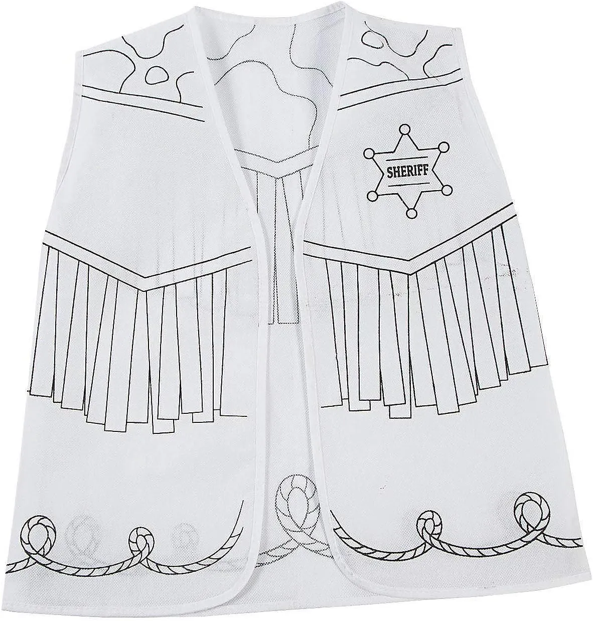 Fun Express Color Your Own Western Vest Craft Kit - DIY Craft Kit for Kids - Ideal for Parties Receptions School Activities & Creative Fun - Customizable Western-Themed Design - 12 Pieces
