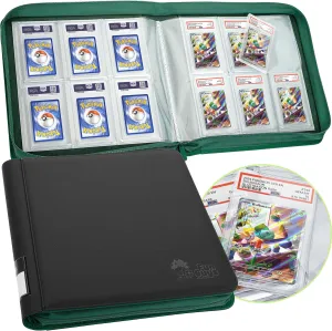 FunGuys Graded Card Binder, 60 PSA Slab Holder, 6 Pocket Graded Card Storage, Slab Binder, PSA Card Graded Display Case Album, Zipper, MTG Card Collection Binder