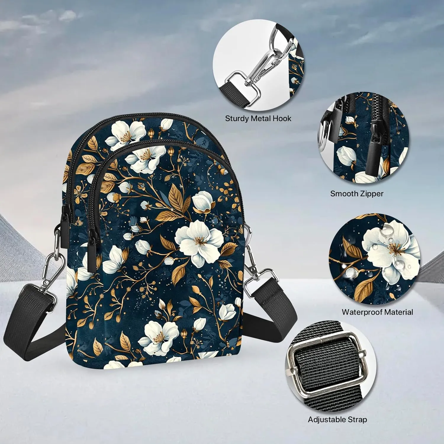 FyLybois Crossbody Bags for Women Cell Phone Purse Lightweight Adjustable Shoulder Handbags Wallet with Card Slots