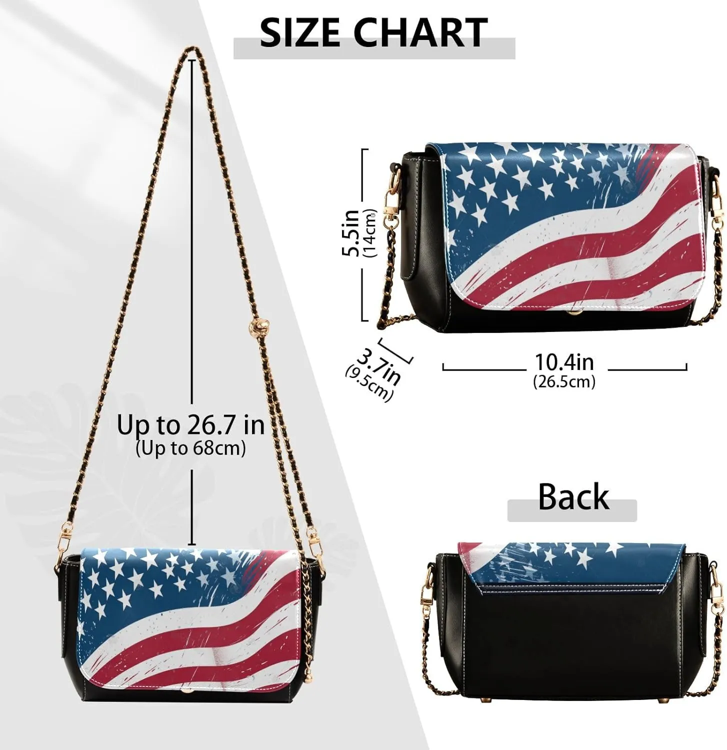 GAIGEO American Independence Flag Women's Crossbody Bags, Leather Shoulder Bags for Women, Lightweight Leather Crossbody Bag