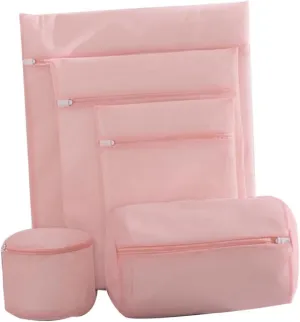 Garneck Laundry Bag Set 5pcs Travel Laundry Bags Mesh Washing Bag Zipper Laundry Bag Commercial Laundry Bags Washable Large Size Organized Storage