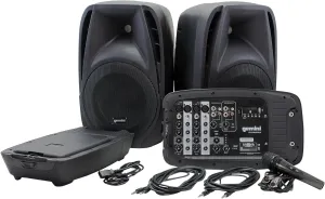 Gemini Portable PA System with Bluetooth, 600W Powered System with 6-Channel Mixer, Dual 10" Speakers, Mic & Cables—All-in-One for DJs, Events, Fitness & Worship