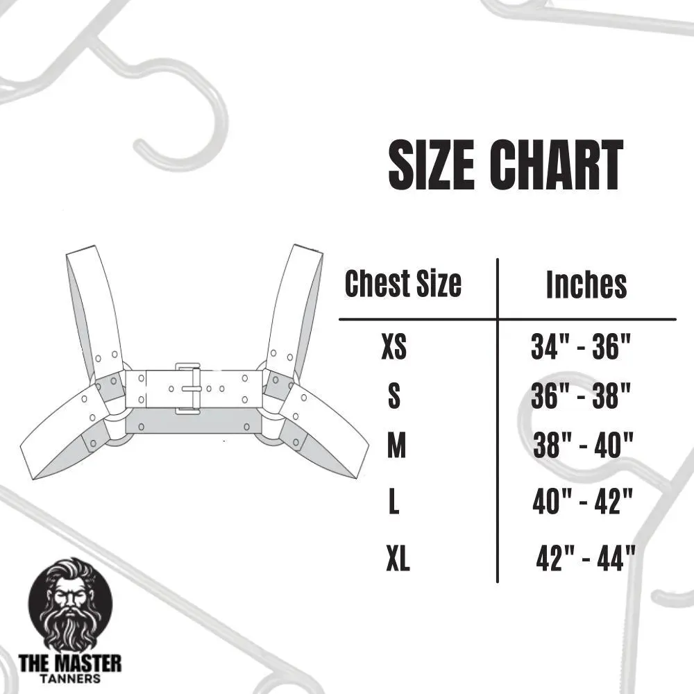 Genuine Leather Chest Harness with Buckles