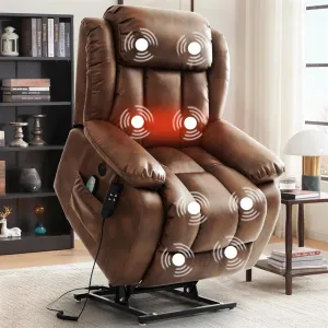 Genuine Leather Power Lift Recliner Chair Massage Adjustable for Elderly Recliner Chair for Adults Home Theater Bedroom Living Room Home Office High Back Sofa