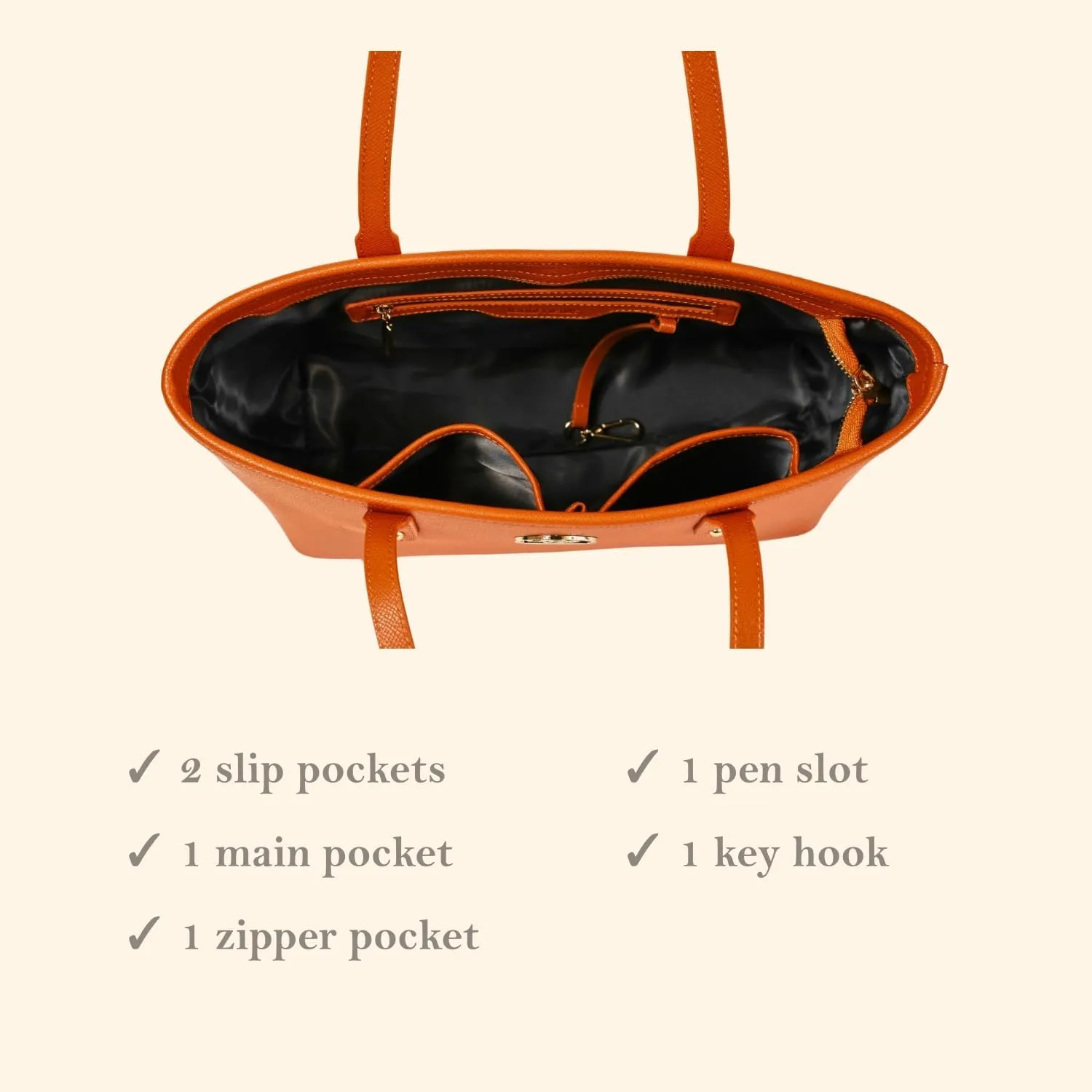 Genuine Leather Tote Bag for Women Shoulder Bag with Zipper Closure