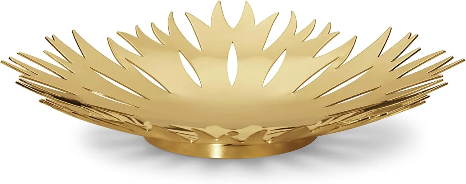 Georg Jensen Holiday Gold Ice Flower Decorative Bowl, Size Medium