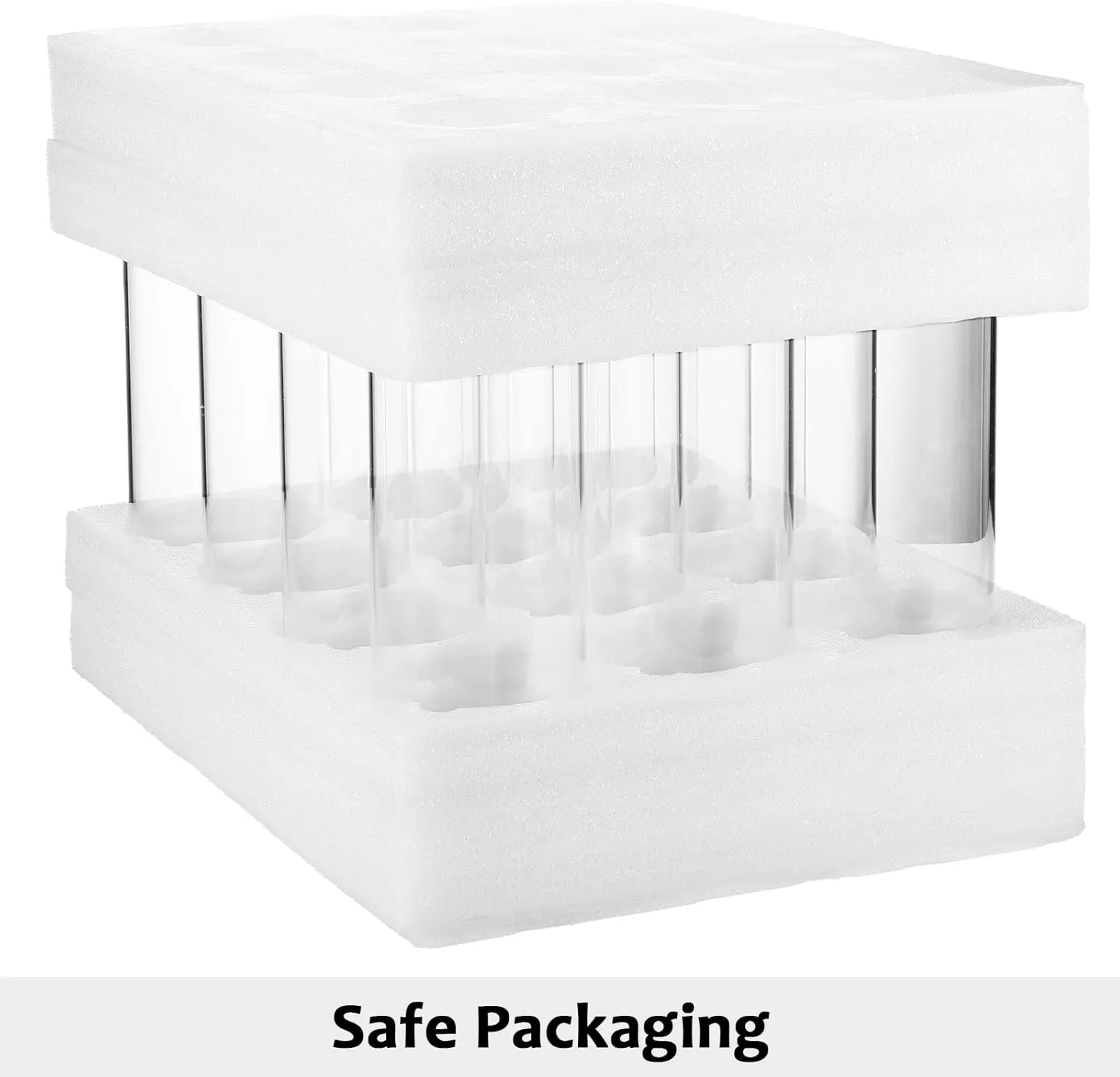 Gerrii 12 Pack Glass Cylinder Vases, Tall Clear Flower Vase for Centerpieces, Hurricane Floating Candle Holder Bulk for Wedding Table Home Formal Dinners Party Decor(8 x 3.35 Inch)