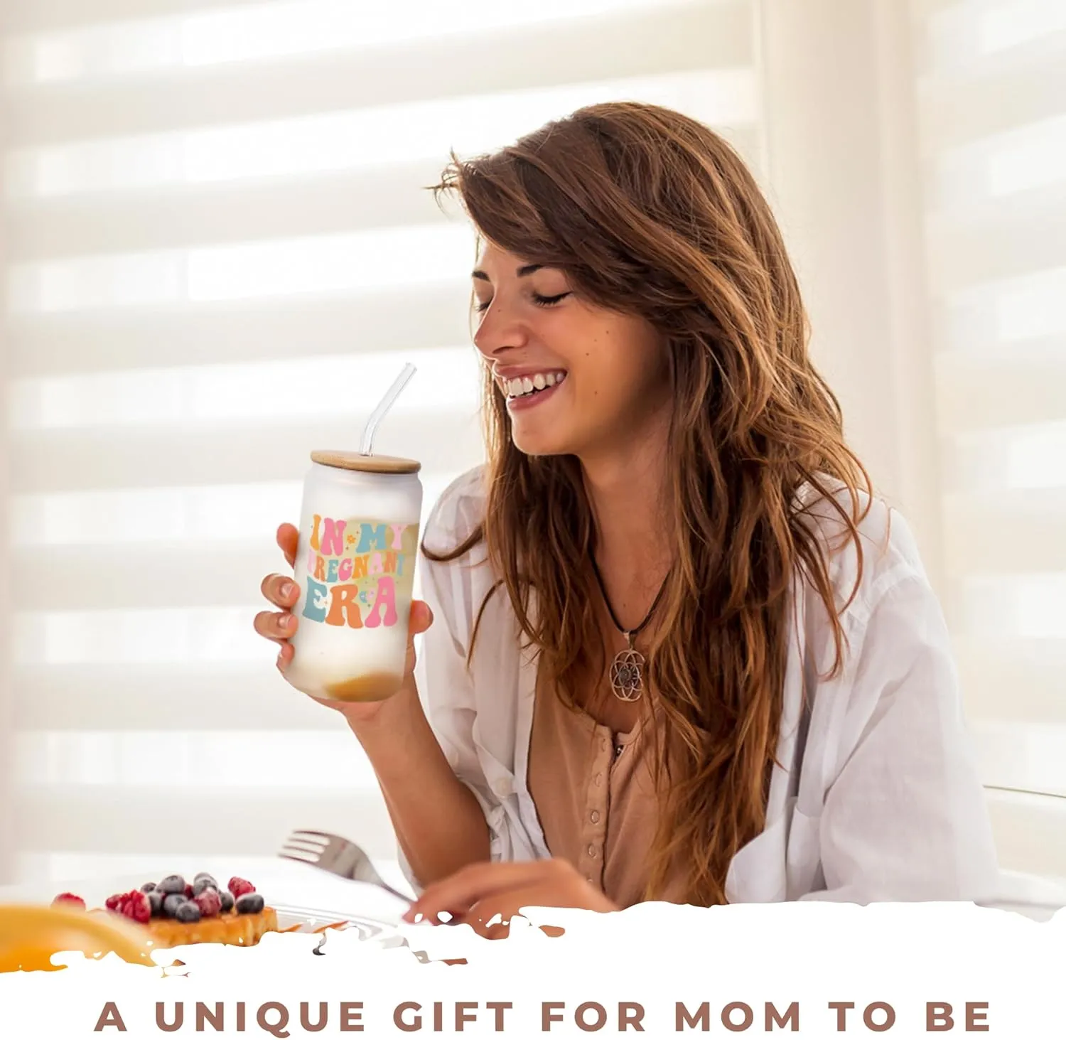 Gifts for Mom - Mothers Day Gifts for Mom, Mama - Pregnancy Announcement Postpartum Gift Ideas for Expecting Moms - Gift for New Mamas, First Time Mothers - 16 Oz Frosted Can Glass