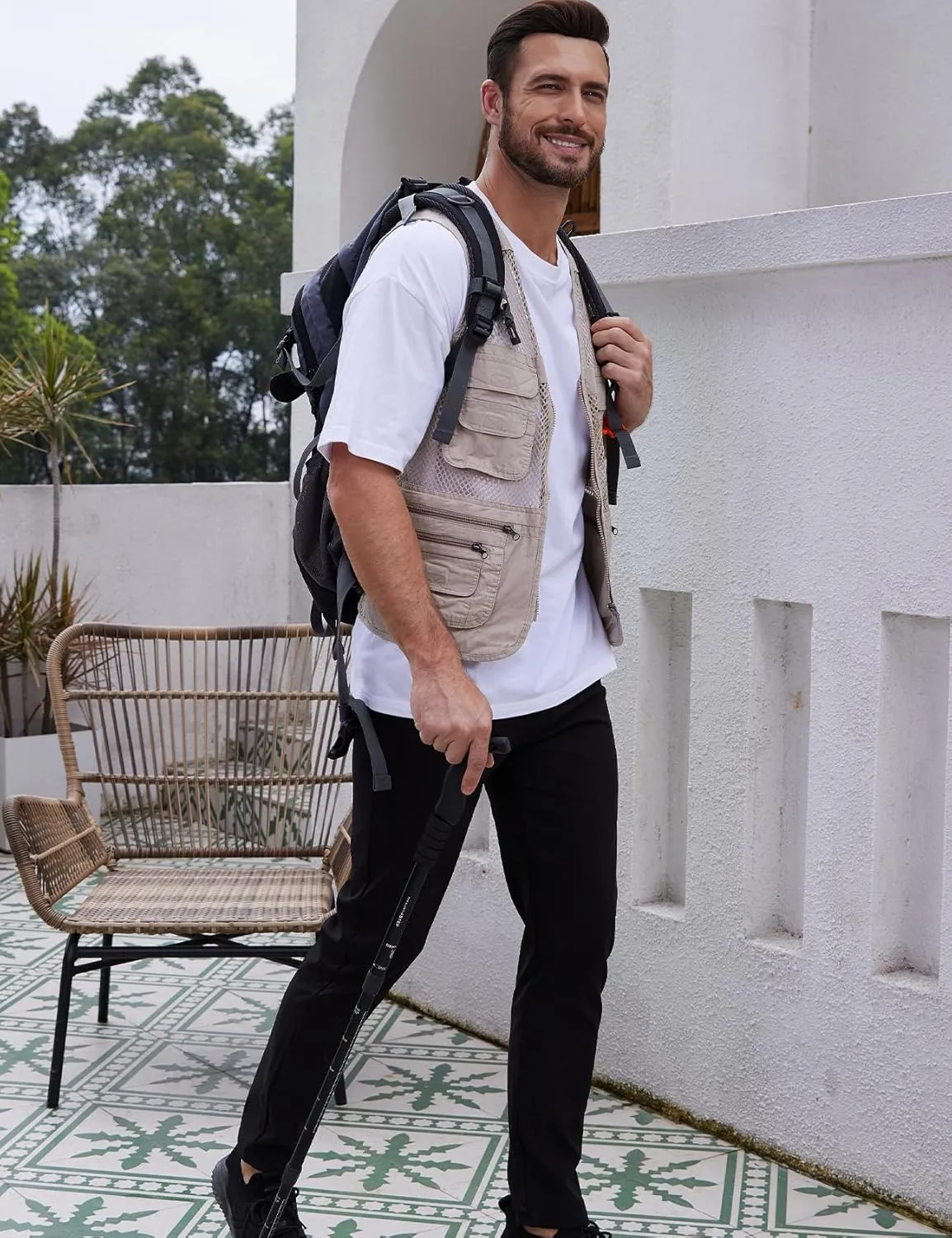 Gihuo Men's Fishing Safari Vest with Pockets for Summer Travel