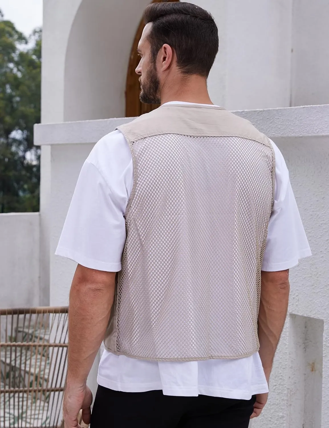 Gihuo Men's Fishing Safari Vest with Pockets for Summer Travel