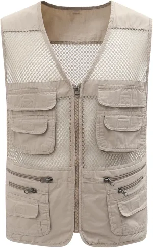 Gihuo Men's Fishing Safari Vest with Pockets for Summer Travel