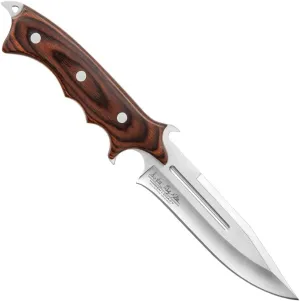 Gil Hibben Legacy Knife II | 7CR17 Stainless Steel Blade | Laser Serialized & Etched | Brown Pakkawood Handle | Full Tang | Genuine Leather Sheath Included | Overall Length 12"