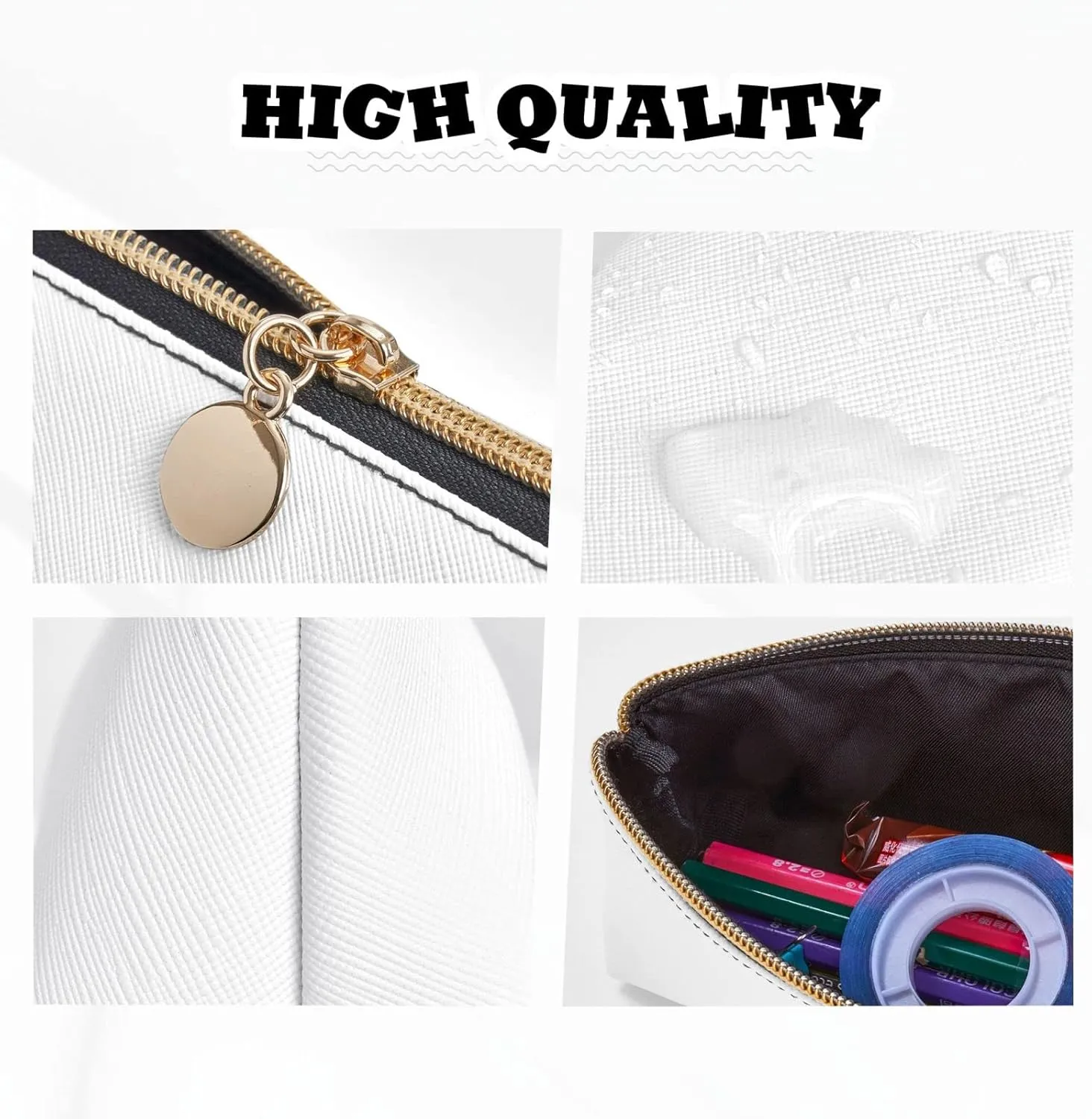 Gladioluses Pen Case Small Pencil Bag Triangle Pu Leather Pen Pouch Pen Bag Storage Bag With Zipper