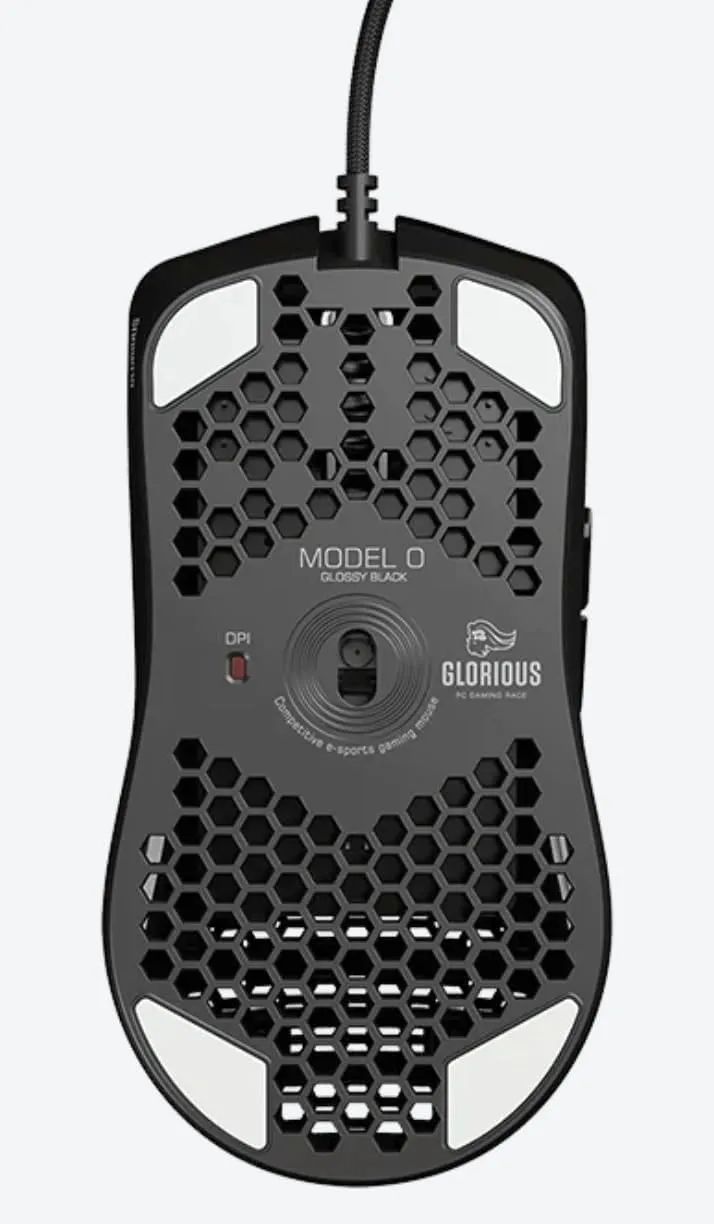Glorious Model O- (Minus) Compact Wired Gaming Mouse - 58g Superlight Honeycomb Design, RGB, Pixart 3360 Sensor, Ambidextrous, Omron Switches - Glossy Black