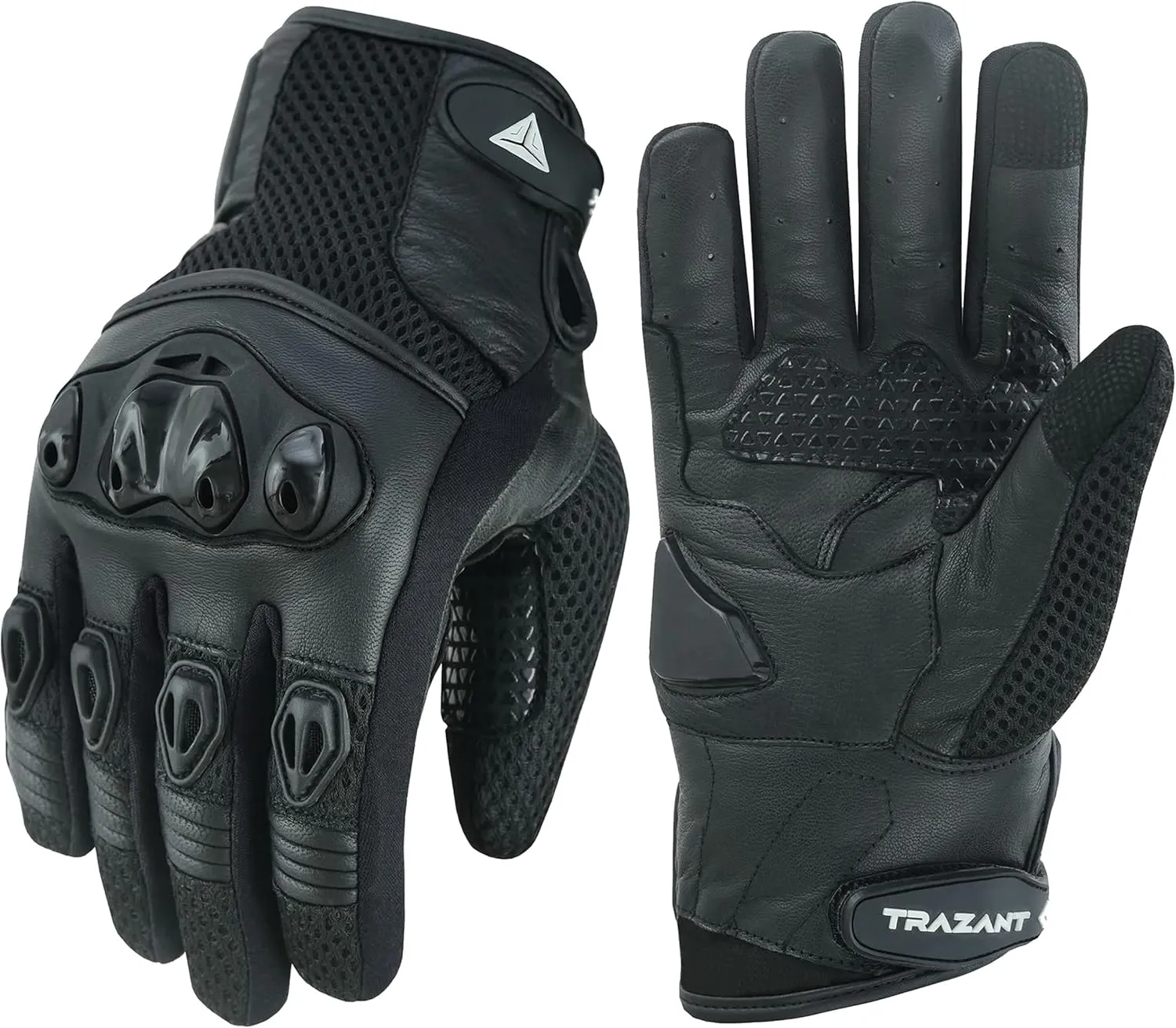 Goatskin Leather Motorcycle Gloves, Riding, Touring, Cruising, Biker, Palm Protection Slider Motorbike Gloves for Men and Women
