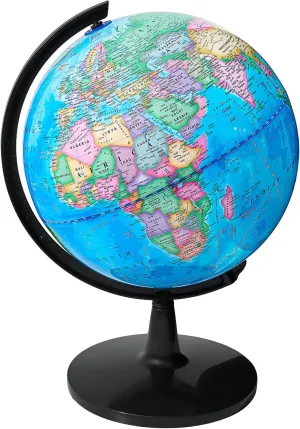 GOCHANGE World Globe for Kids, 8 inch 360° Spinning Globe with Thickened Base, More Stable, Bright Colors to Stimulate Age 4  Children's Geographical Interest, No assembly required