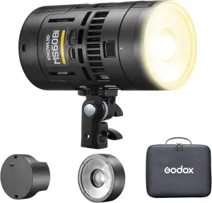 Godox MS60BI LED Video Light,Mini Size 60W Power,CCT/HSI/RGBW/FX Mode,with Battery,Suppor CRMX/APP/NFC,Support E27 Socket/USB/NPF/V-Mount Battery Power for Photographers,Filmmakers,Studios