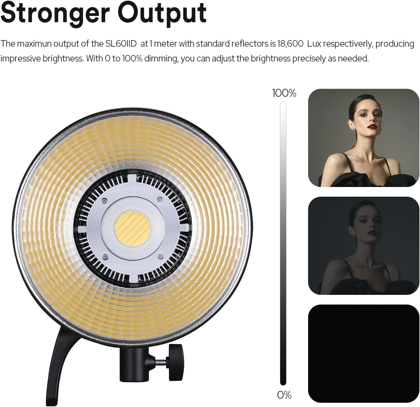 Godox SL60IID 70W LED Video Light, 18600Lux@1M 5600K COB LED Continuous Light, Bluetooth App&2.4G Wireless Remote Control 8 Built-in Fx Effects, TLCI/CRI 97 /96 Bowens Mount Studio Light
