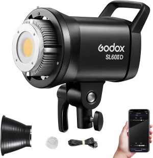 Godox SL60IID SL60W LED Video Light,60Ws White 5600K Version Countinuous Output Lighting with Bowens Mount,CRI 96  TLCI97 ,for Video Recording (Upgraded Version for SL60W)