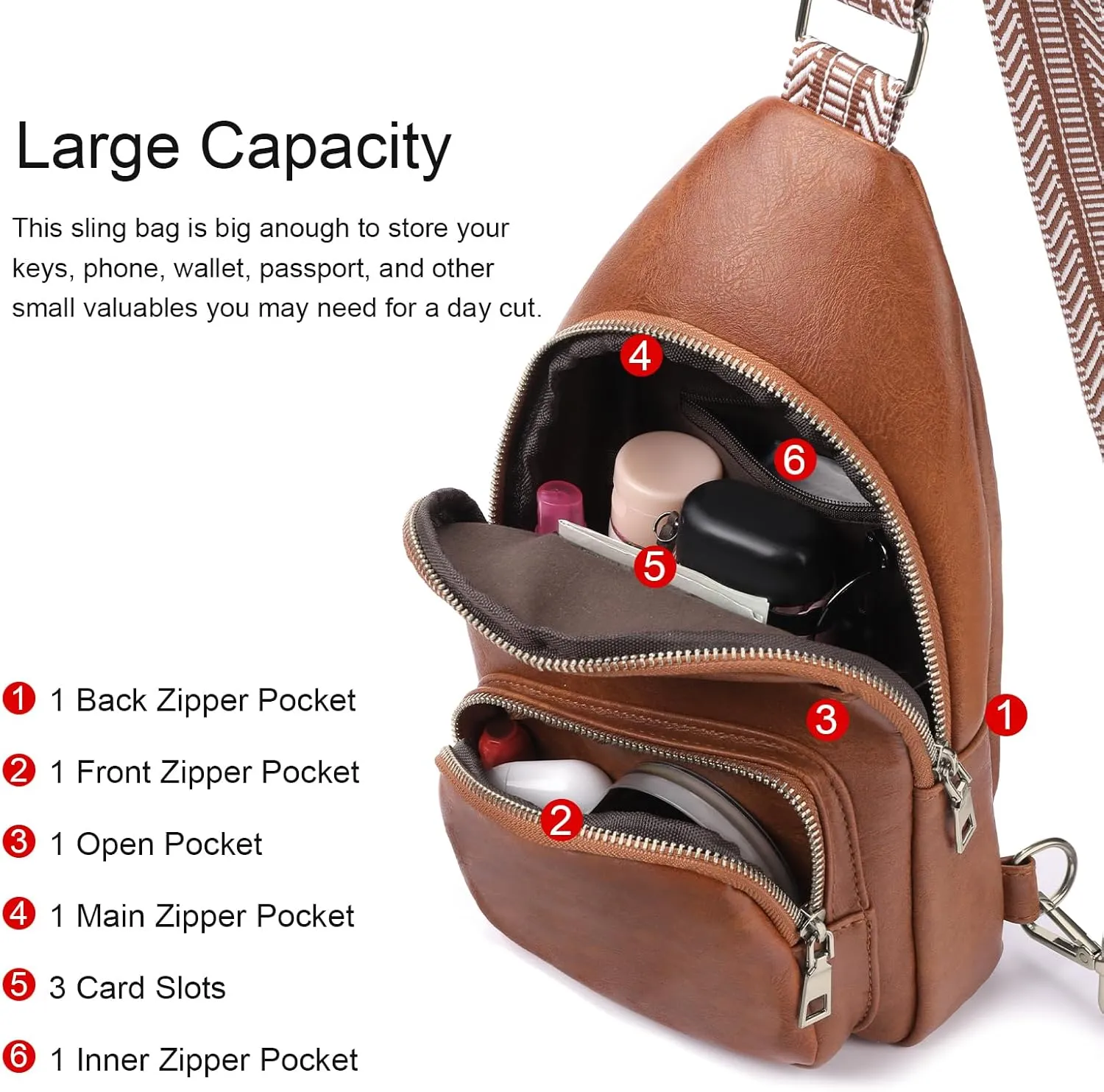 GOIACII Shoulder Bag Women Leather Sling Crossbody Bag