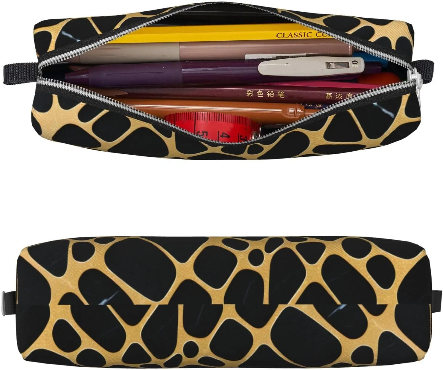 Gold And Black Marble Pencil Case Pu Leather Cute Small Pencil Case Pencil Pouch Storage Bag With Zipper