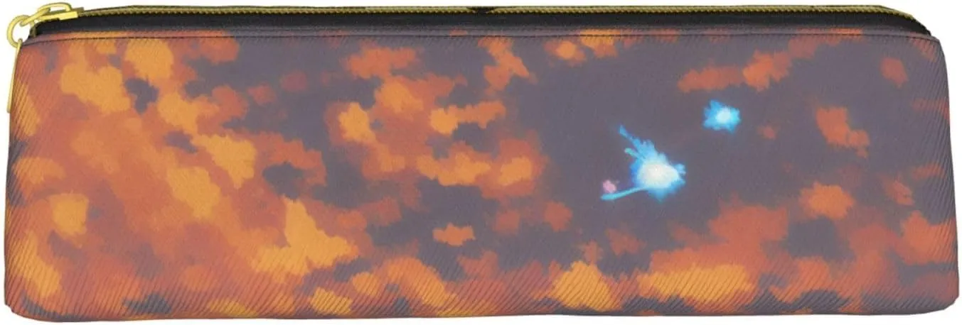 Gold Texture Printed Pattern Pen Case Small Pencil Bag Triangle Pu Leather Pen Pouch Pen Bag Storage Bag With Zipper